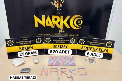 620 adet uyuşturucu hap ele geçirildi