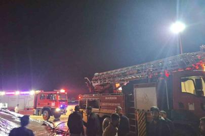 Mısır kurutma tesisinde çıkan yangın söndürüldü