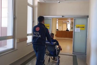 Devrilen motosikletin sürücüsü yaralandı