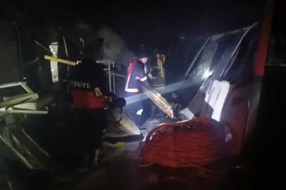 İşçilerin kaldığı konteynerlerde korkutan yangın