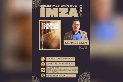 Mehmet Emin Kuş imza gününe hazırlanıyor