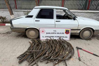 Şanlıurfa'da kablo hırsızı suçüstü yakalandı