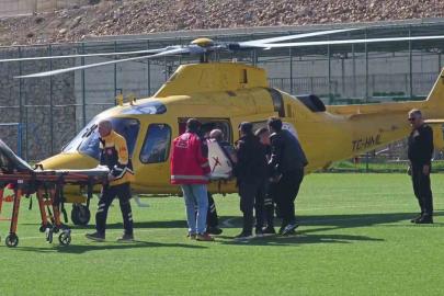 Kalp krizi şüphesi: Hasta helikopterle sevk edildi