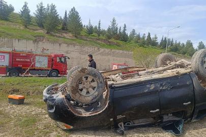 Kontrolden çıkan araç takla attı: 1 yaralı