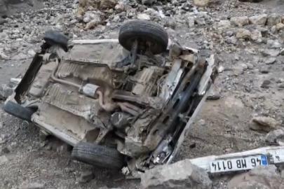 Otomobil dere yatağına uçtu, sürücü yaralandı