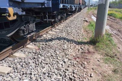 Yük treninin çarptığı kişi yaralandı