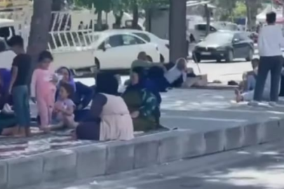 Özel hastane önünde yürek burkan görüntüler